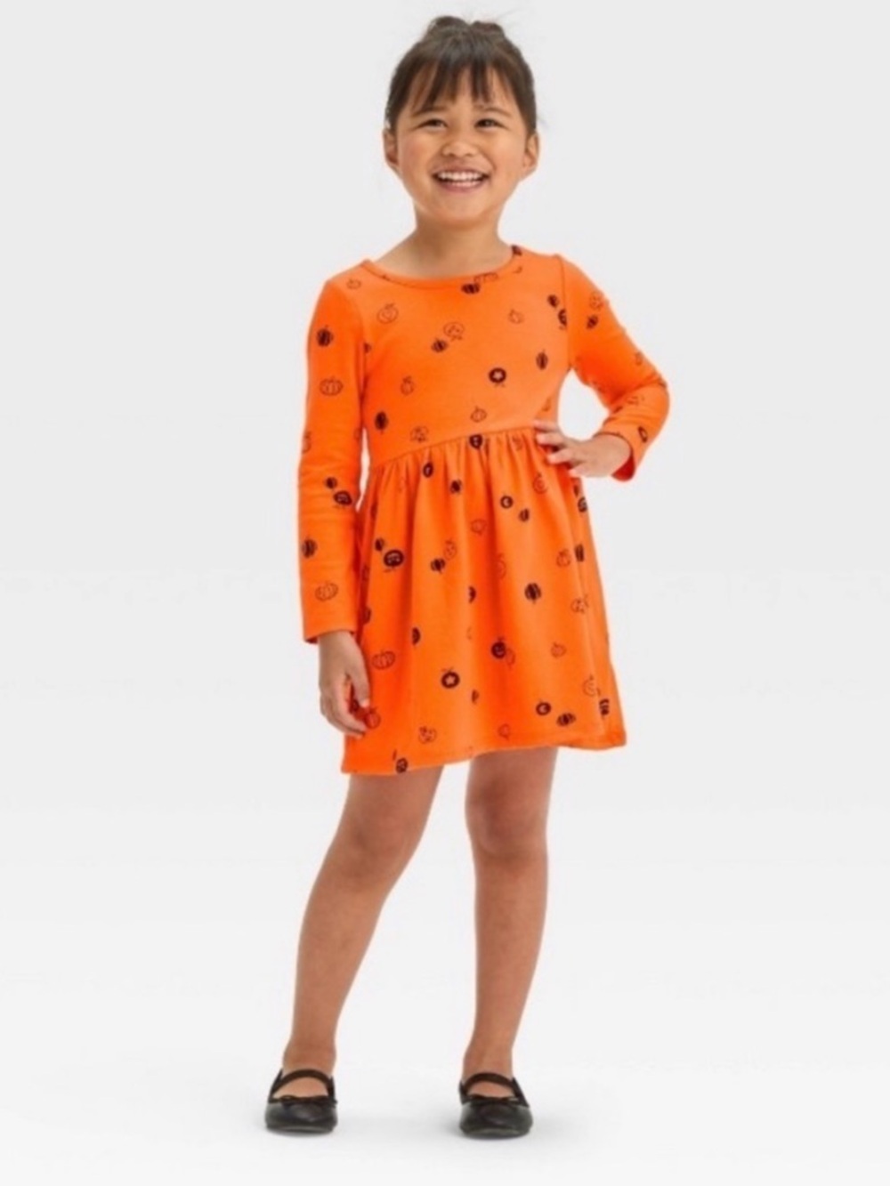 CAT & JACK PUMPKIN PRINT DRESS - ORANGE VARIOUS SIZES (NEW WITH TAGS) A7